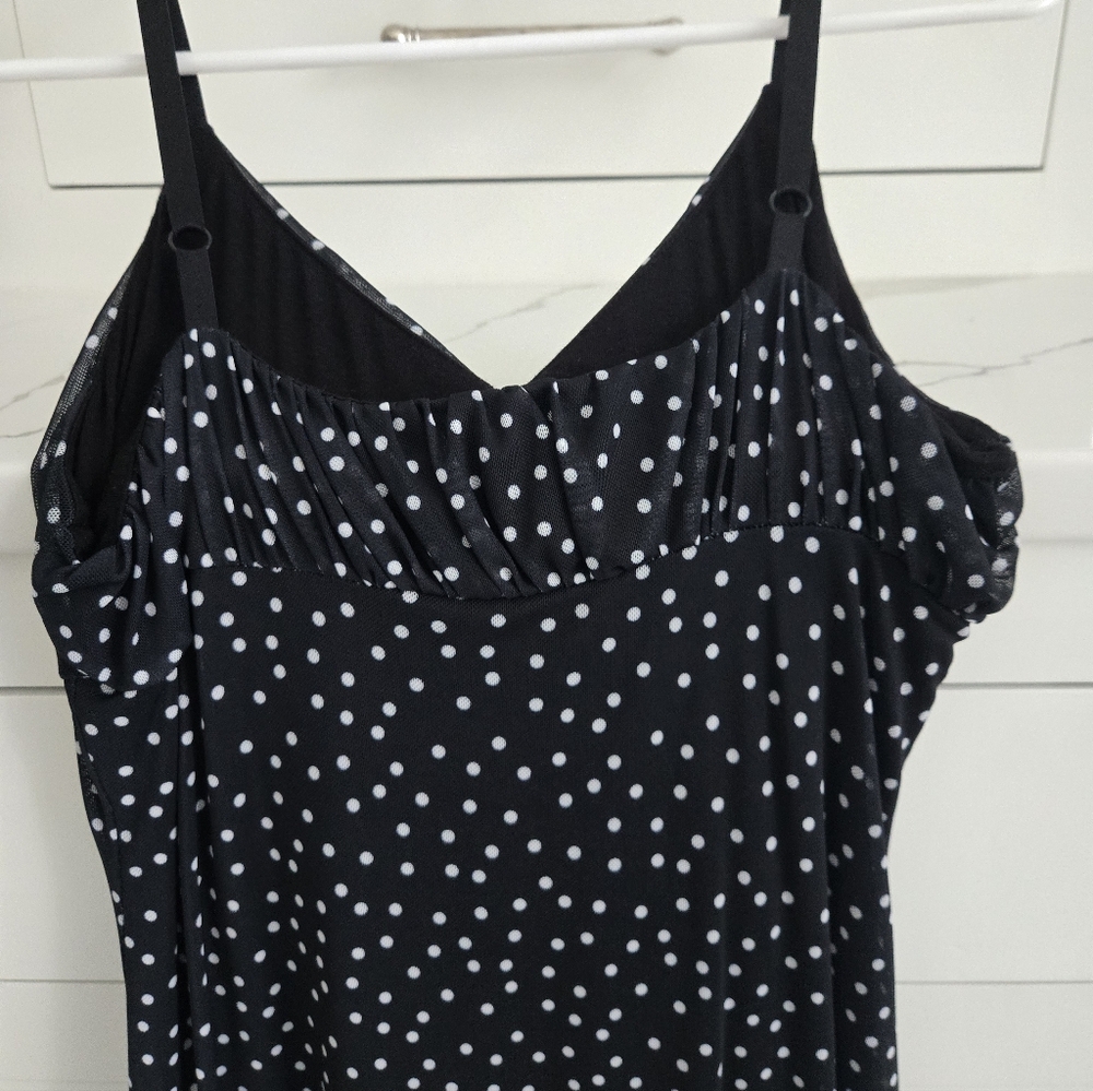 Black Polka Dot Midi Dress - Picture 7 of 8